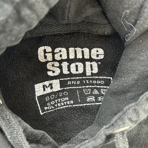 GameStop Hoodie Mens Medium Black Video Game Rocket To The Moon GME - Picture 4 of 7